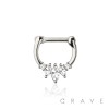 MULTI GEM CZ MARQUISE SEPTUM HINGED CLICKER